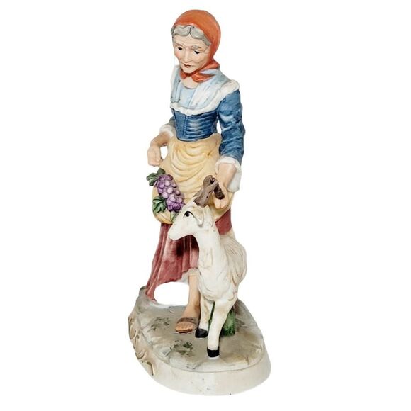 LEFTON Hand-Painted Woman & Goat The Goat Lady Porcelain Figure #2314 - Picture 2 of 9